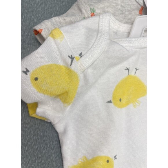 Carter's Just One You Baby Unisex 2pk Chick & Carrot Bodysuit 12 Months - Picture 3 of 9